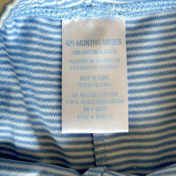 NWT Baby Boy 3pc Blue Outfit Set 6-9 Mo, Long Sleeve Top, Pants, Hat 100% Cotton - Picture 6 of 7